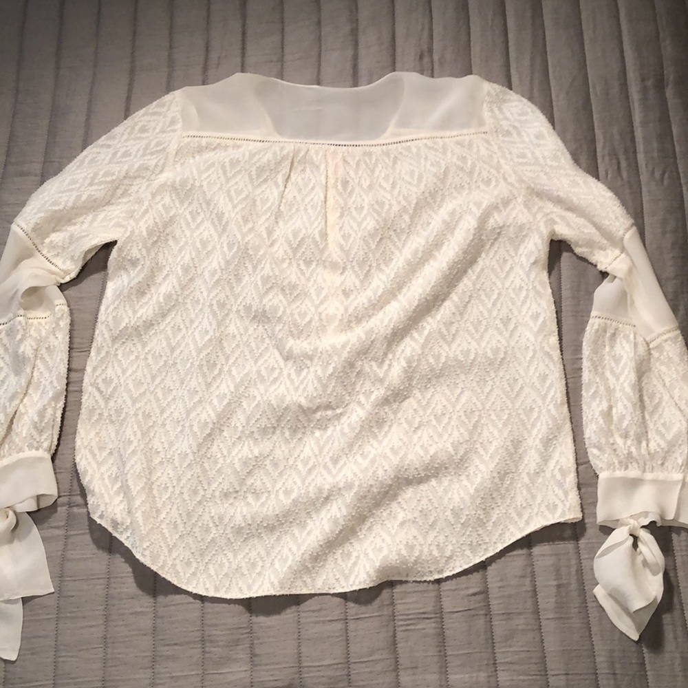 Rebecca Taylor silk, cotton textured blouse - Picture 12 of 15